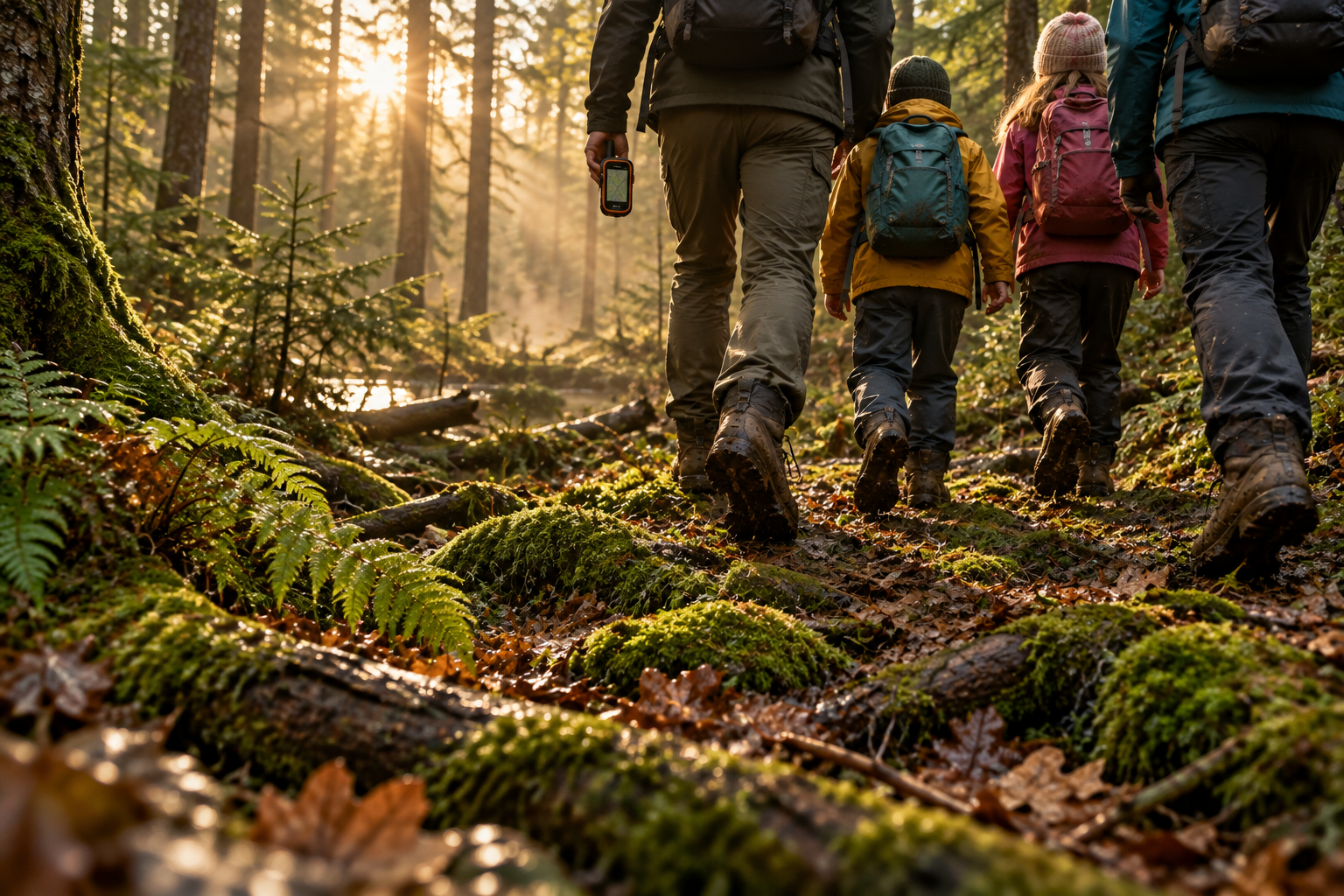 Geocaching avontuur in het bos